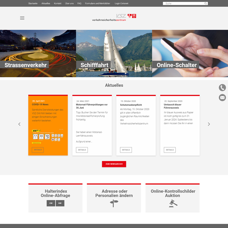 project Use-case analysis & usability testing of the website VSZ OW/NW, Verkehrssicherheitszentrum Obwalden/Nidwalden